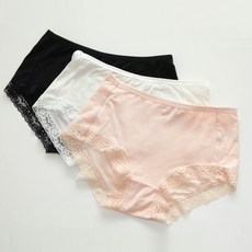 GLAM GONGGAM Halley女款彈性天絲棉內褲 3件組, 黑色, 皮膚, 白色