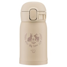 ZOJIRUSHI 象印 動物圖案迷你彈蓋式保溫杯, 米色, 240ml, 1個