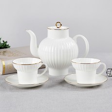 Imperial Porcelain 2人黃金時代茶具, 1套, 茶杯 2p + 碟子 2p + 波浪茶壺