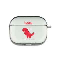 GRIDAfactory Hello Draw Hello Dino 的 AirPods Pro 透明硬質耳機盒, 單品, 蒂諾