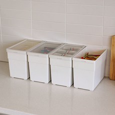 IRIS OHYAMA 韓國灌裝儲藏室收納盒 7L BU-200, 白色, 4個