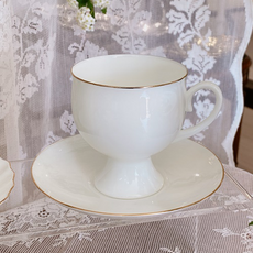 Imperial Porcelain 經典金邊茶杯+碟套組, 混色, 1套