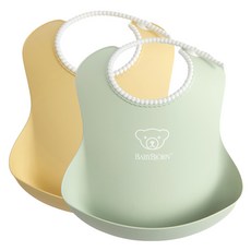 BABYBJORN 幼童立體圍兜, 黃色 + 綠色, 2入, 1組