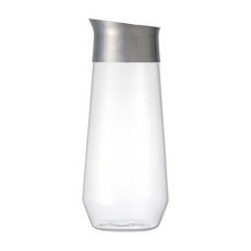 KINTO LUCE 玻璃水瓶 105*250mm, 透明+銀蓋, 1L