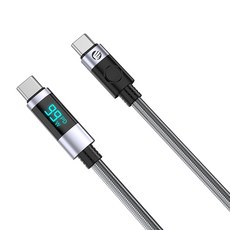 Orico Type-C 快速充電顯示器 USB C 到 C 數據線 PD100W LDC2C, 黑色, 0.5m, 1個