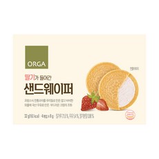 ORGA WHOLE FOODS 夾心薄脆餅, 草莓口味, 32g, 1盒