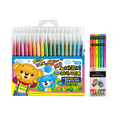 Color Pencil 彩色簽字筆 36色+三角橡皮擦鉛筆 TC-208 B 6色 各2入, 混色, 1組