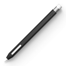 elago 橡皮鉛筆造型Apple Pencil第2代矽膠保護套, 黑色+銀色, 1個