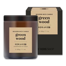 THE HERB SHOP 木芯大豆蠟燭 200g, Green wood, 1罐