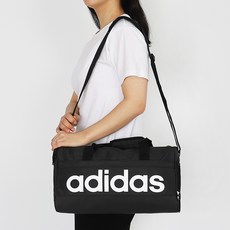 adidas 愛迪達 LINEAR DUFFEL S旅行健身包, 黑色 白色, 1個