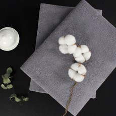 AMENITY TOWEL 30支棉大浴巾 350g+沐浴毛巾, 灰色, 2條