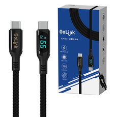 GoLink優質顯示充電線 USB Type-C 100W PD3.0, 黑色