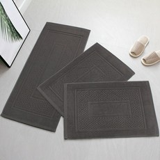 AMENITY TOWEL 經典酒店風格廚房墊 + 浴室床墊 3 件套, 深灰色