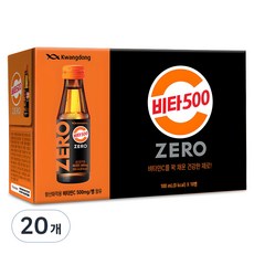 Kwangdong Vita500 Zero零卡無糖維他命能量飲, 100ml, 20瓶